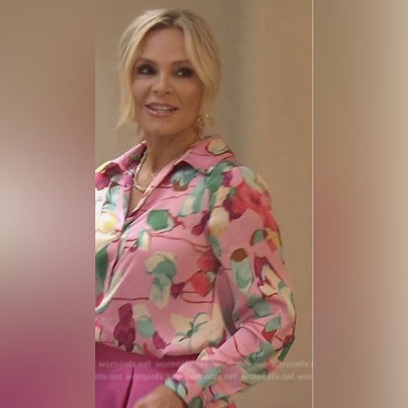 Zara Tops - ZARA ⭐️ SATIN unique collar 👚 blouse, sz M, 🌸 🌺 pinkish combo EUC